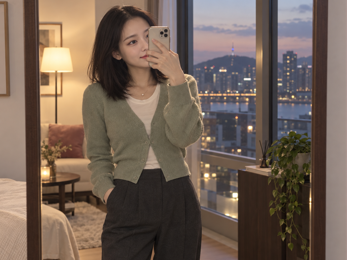 서울특별시 강남구 신사동 이동과 방문 일정을 안내하는 젊은 성인 한국 여성 관리사